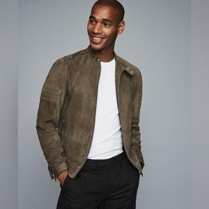 NWT Reiss Marko Suede Racing Jacket